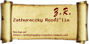 Zathureczky Rozália névjegykártya