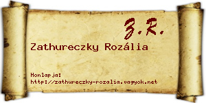 Zathureczky Rozália névjegykártya